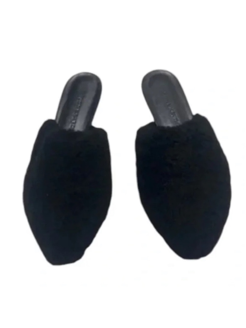 Jenni Kayne Black Shearling Mules Size EU 37